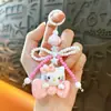 Corrente Criativa para Celular com Contas de Gato Chaveiro Pingente Fofo para Bolsa Acessórios para Capa de Celular Pequeno Presente para Casal Venda por Atacado