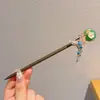 Nuevo pasador tradicional de estilo chino con un toque vintage y de alta gama, con flores de cristal, adecuado para recogidos, cheongsams y como accesorio para el cabello