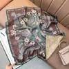 Bufanda Cuadrada de Algodón y Lino con Patrón de Espiga Doble Cara, Estilo Retro 65, Tacto de Seda para Mujer, Bufanda Estampada, Bufanda para Viajes y Playa, Bufanda para Proteger el Cuello del Sol
