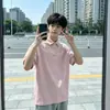 Camisa polo de algodão puro resistente estilo coreano, uniforme para trabalho em grupo, DIY manga curta, gola de lapela, unissex, impressão de logotipo, de alta qualidade e versátil
