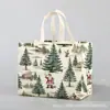 Saco de presente de Natal para comércio exterior saco não tecido revestido impressão colorida grande sacola de compras portátil em estoque atacado personalizado