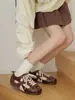Garoya 2024 Outono Novo Sola Fina Sapatos de Treino Alemães Estilo Coreano Ins Sapatos Baixos Bico Arredondado Sapatos Casuais Femininos Tendência