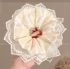 Elástico de Cabelo Oversized Estilo Coreano Intestino de Porco, Corda de Cabelo Versátil com Renda de Bolinhas, Elástico para Rabo de Cavalo Alto, Elástico de Borracha, Acessório de Cabelo de Alta Qualidade