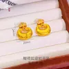 Pingente Estilo Antigo Peixe Koi e Flor de Lótus Banhado a Ouro com Design de Cadeado da Sorte para Mulheres, Novo Pingente Retro Estilo Chinês de Luxo Leve com Strass e um Pequeno Encanto da Fortuna