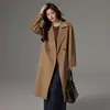 Abrigo de Lana Cachemir Doble Cara 2025 Nuevo Otoño e Invierno Elegante de Un Botón Abrigo de Lana para Mujer Abrigo Alto