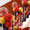 Decoração de Casamento Corrimãos de Escada, Adereços de Decoração de Quarto de Casamento, Véus de Casamento, Decoração de Quarto de Casamento, Conjunto de Bandeiras Onduladas para Escada