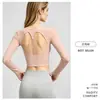 Nova roupa de yoga transfronteiriça de outono para mulheres, com costas bonitas, gola redonda, mangas compridas, modeladora, versátil, camiseta curta para fitness