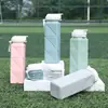 Garrafa de água esportiva, copo portátil de grande capacidade para atividades ao ar livre, copo de água quadrado de silicone dobrável, copo de água retrátil