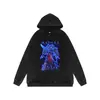 Sudadera con capucha retro desgastada lavada nueva 2024 Naruto Anime Sudadera con capucha americana extragrande