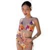 Traje de baño para mujer Estampado Retro Spice Girl Bikini de Tres Puntos Ins Estilo Vacaciones en Isla de Aguas Termales Reunión Pecho Pequeño