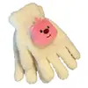Libro Rojo Pequeño con Guantes de Felpa de Coral Lindo Castor Pequeño Guantes de Peluche Loopy Guantes a Prueba de Frío para Estudiantes al Montar