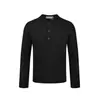 Yidao Roupas Vintage 2026 Outono Novo Camiseta Lisa de Manga Longa com Gola Henley para Homens, Camisa Básica Casual Estilo Retro Old Money