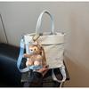 Bolso de Mano Simple de Tela de Nylon Estilo Coreano Transfronterizo para Mujer Verano Moda Ligero Bolso de Cubo Versátil de Hombro Cruzado