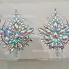 Tatuagem de strass para o peito de venda quente transfronteiriça resina de strass AB adesivo de peito super brilhante adesivo de rosto de diamante exportação de diamante para a Europa e América