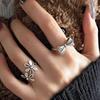 925 Sterling Silver Flower Bow Ring Women's Fashionable Distinctive Niche Cold Style Simple Ins Split Ring Bracelet