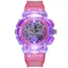 Reloj para niños de estudiante nuevo al por mayor de plástico de princesa de hielo y nieve dibujos animados luminosos comercio electrónico transfronterizo generación