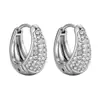 Pendientes de Moda Estilo Coreano Estilo Ins Incrustados de Diamantes, Galvanizado al Vacío de Acero de Titanio, Simples y Elegantes, de Alta Gama, Pendientes Versátiles para Mujer