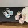Zapatos de Princesa para Niñas 2026 Estilo Nuevo Sandalias Pastorales Estilo Bosque con Decoración de Flor de Pedrería, Antideslizantes, Resistentes al Desgaste, Transpirables Zapatos para Niños