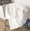 Camiseta de Manga Corta de Algodón Puro para Mujer Verano 2025 Nueva Moda Suelta Adelgazante Camiseta Diseño con Sentido Nicho Top para el Cabello