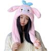 Gorro de Coelho de Desenho Animado Fofo, Cachecol e Luvas Tudo-Em-Um Feminino Inverno Veludo Quente Chapéu Estilo Celebridade da Internet Douyin Doce