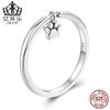 Anel Avale de Prata Esterlina S925 Patinha de Cachorro Simples Fofo Animal Patinha de Filhote de Cachorro Anel Móvel Scr892