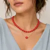 Collar retro francés de estilo simple, cadena para la clavícula de doble capa con diseño de nicho de lujo ligero, collar de perlas de alta gama