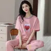 Fabricantes diretos novo pijama verão feminino conjunto lazer roupa de casa 32 justo 100 algodão 150 gramas