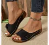 Sudeste Asiático Comercio Exterior Talla Grande Suela Gruesa Huecos Chanclas Mujer Transfronterizo Punta Abierta Cuña Floral Sandalias de Playa