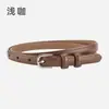Cinturón Fino de Cuero Genuino Estilo Coreano para Mujer, Hebilla de Pin de Piel de Vaca, Cinturón Fino de Cuero Estilo Hong Kong Vintage para Mujer, Venta al por Mayor de Fábrica