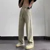 Calça jeans masculina, coleção primavera/verão, estilo retro americano, caimento oversized, perna larga, corte reto, comprimento total, moda high-street, marca da moda, dad jeans