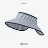 Sombrero de Sol de Verano para Mujer con Ala Ancha, Sombrero de Playa de Paja Trenzada para Cola de Caballo, Sombrero de Sol para Viaje, Sombrero de Copa Abierta, Transfronterizo