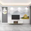Papel de Parede Mural Estilo Creme para Parede de Fundo de TV Sala de Estar Simples Revestimento de Parede 3D Estéreo Novo Papel de Parede para Cinema e Televisão 2023