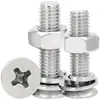 Tuerca de tornillo de cabeza avellanada cruzada de acero inoxidable 304, compatible con pernos de cabeza plana, tuercas y almohadillas de resorte planas, combinación M2/M3/M4