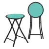 Taburete Plegable Portátil Simple para Uso en Casa, Metal Cuero Mazza con Respaldo, Silla Plegable para Dormitorio, Estudio Temporal, Taburete de Ocio, Silla de Comedor