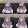 Gorro Integral para Bebé Otoño e Invierno Gorro Cálido con Bufanda, Lindo y Versátil, Gorro Unisex para Bebé con Protección para Orejas, Gorro de Punto para Niños Moderno
