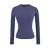 Camiseta alternativa a Skims Kardashian de corte ajustado, cuello redondo, manga larga para mujer, elástica, ceñida, adelgazante, ropa interior, top acanalado de chica hot
