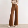 Elegantes pantalones de pierna ancha acampanados de cintura alta para mujer, nuevo estilo de otoño, adelgazantes, versátiles, pantalones casuales de campana fluidos