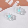 Verano pequeño fresco color transparente agujero recto flor diy accesorios de resina lindos aretes accesorios para el cabello femeninos venta al por mayor