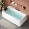 Bañera Japonesa Acrílica Cuadrada Independiente para Uso en Hogar en Apartamentos Pequeños de Inmersión Profunda Hotel Bañera Sin Costuras Mini Bañera
