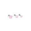 Aretes de Aleación de Titanio de Cuatro Puntas con Pedrería para Hombre, Pendientes de Clip Elegantes y de Moda para Mujer, Aretes Implantables con Base de Tornillo Plano