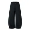 Pantalones cargo de pierna ancha plisados con estampado de bambú vintage en color Naranja Juvenil para mujer, corte holgado, adelgazantes, modernos y versátiles, con pierna curva