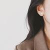 Pendientes de perlas de agua dulce naturales de origen Zhuji para mujer, cuadrados, atmosféricos, de alta calidad, con circonita, al por mayor, comercio exterior