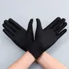 Guantes de Spandex Primavera y Verano Blancos Ceremoniales Delgados Cortos Elásticos para Hombres y Mujeres Ajustados Guantes Blancos Guantes para Joyería