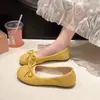 Nuevos Mocasines Suaves de Primavera y Otoño con Lazo Francés, Zapatos de Boca Baja para Mujer, Adecuados para Faldas, Zapatos Planos de Hada 2025