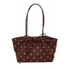 Tendencia Retro de Puntos de Polka para Mujer 2026 Nuevo Bolso Cruzado Casual con Lazo Bolso de Mano Tote de Gran Capacidad para el Trabajo