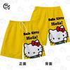 Pantalones Casuales de Dibujos Animados Lindos Kt Hello Kitty de Venta Caliente Transfronteriza Estampado 3D Versátiles Modernos Ajustados Cinco Cuartos