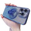 Suporte de Borboleta com Strass Adequado para Capa de Celular iPhone 18 Pro Max, Capa Magnética de Luxo com Glitter Anti-Queda para Apple 15