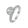 Anillo de Plata S925 con Moissanita de 1 Quilate de Venta Caliente Europea y Americana Transfronteriza Lujo Accesible Anillo de Cuatro Garras Suministro Directo de Fábrica