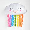 Globo de película de aluminio con forma de nube de arcoíris y cara sonriente para decoración de fiestas de cumpleaños infantiles, accesorios para fotos