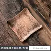 Porta-copos Japonês Liga de Metal Base para Xícara de Chá Criativo Redondo Almofada de Isolamento Térmico Porta-copos Imitação de Cobre Bandeja de Chá Kung Fu Retrô Cerimônia do Chá